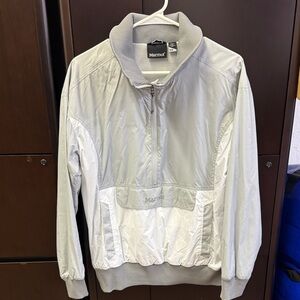Marmot Light Gray and White Windbreaker